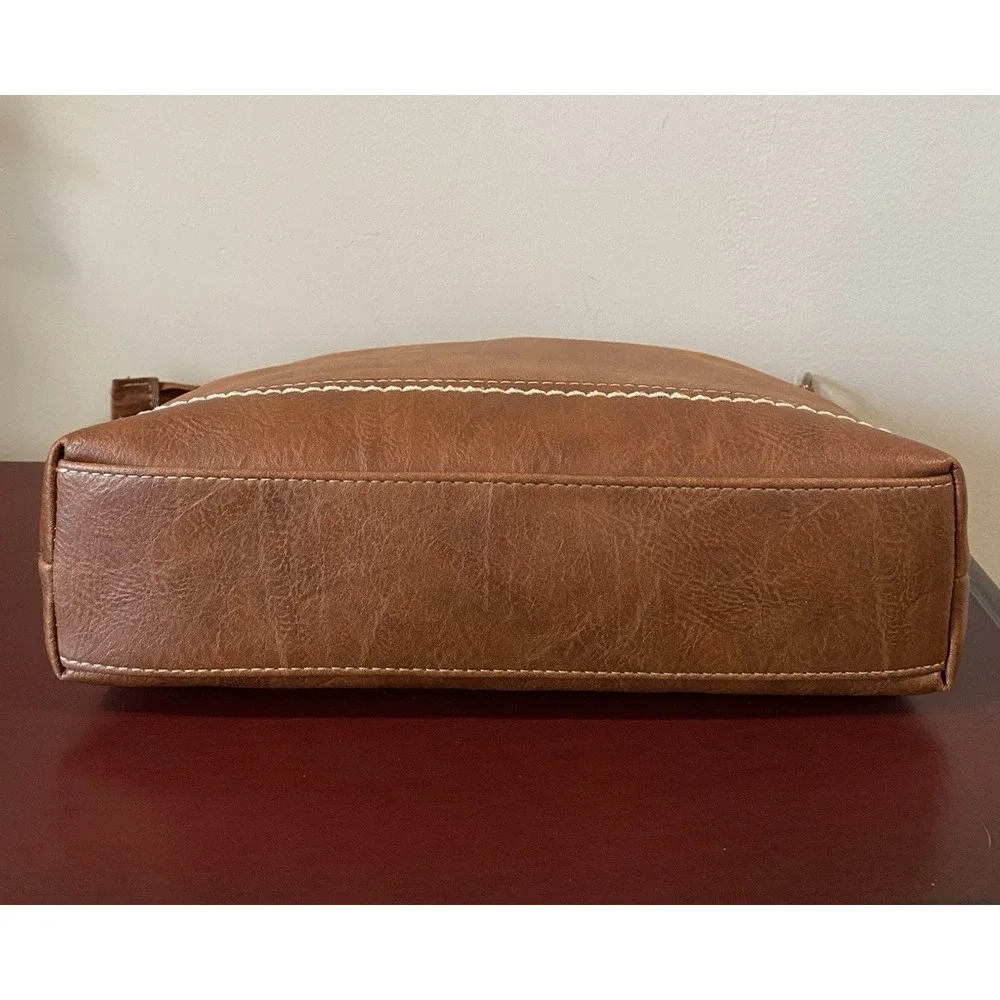 B.O.C Handbag Brown Faux Leather Shoulder Adjustable Strap Crossbody 12x9x3